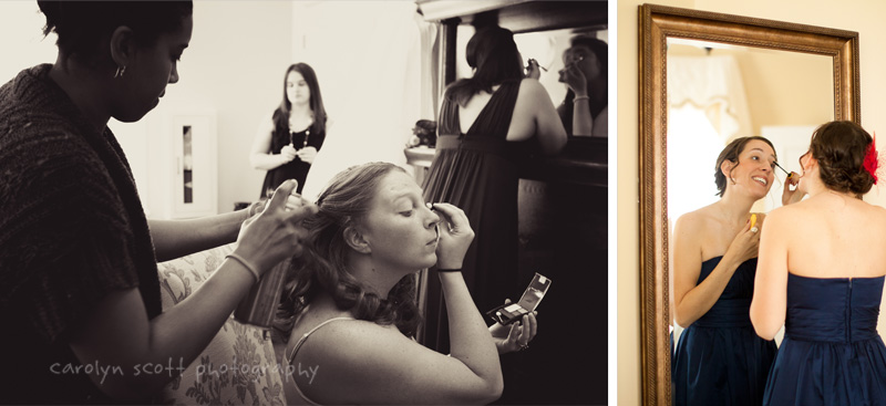 Bridesmaids getting ready Bridesmaids