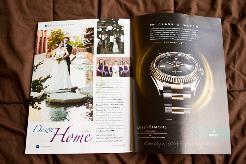 Durham Magazine Published Wedding Durham Magazine Published Wedding