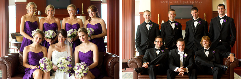 Purple tealength bridesmaid dresses