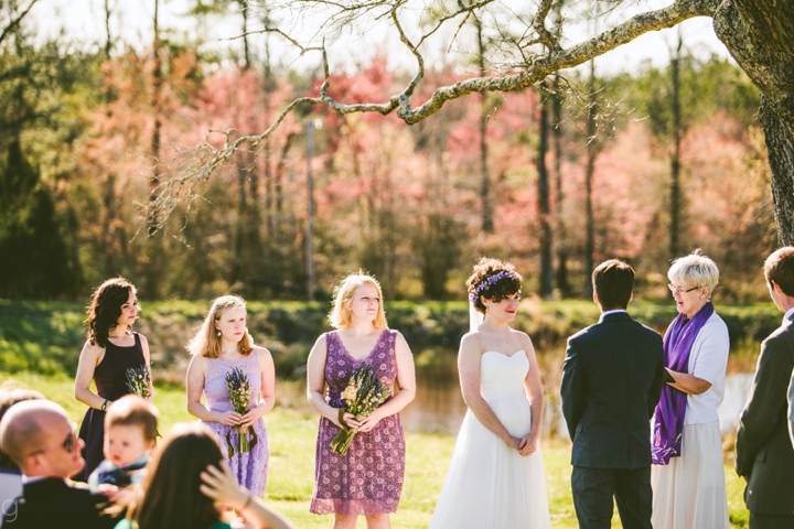 Farm wedding outdoors in North Carolina