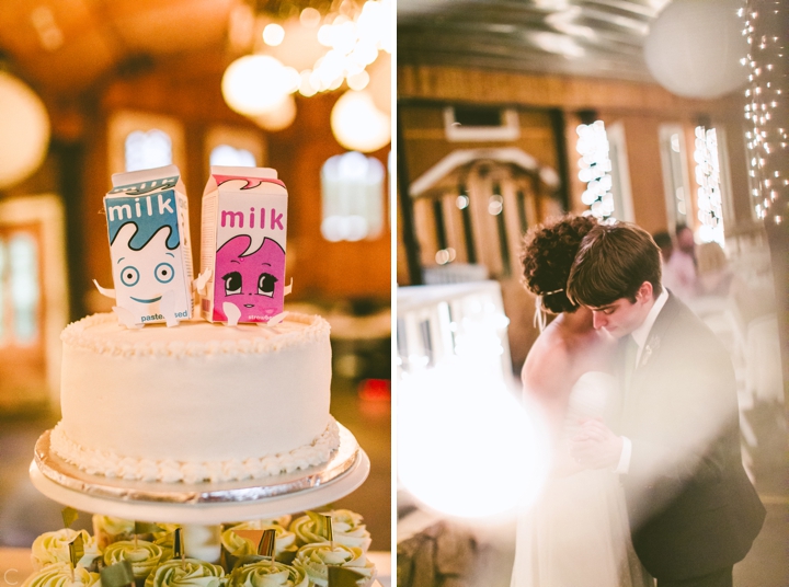 Milk carton cake toppers wedding