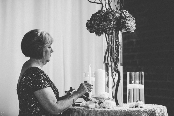 Mother lighting unity candle