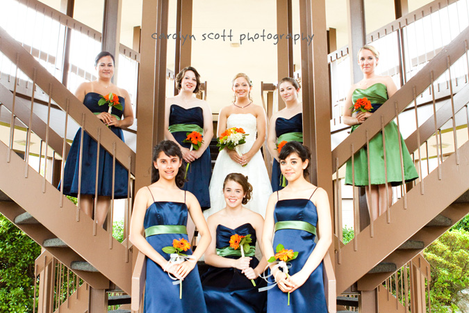 blue bridesmaid dresses raleigh wedding photographer