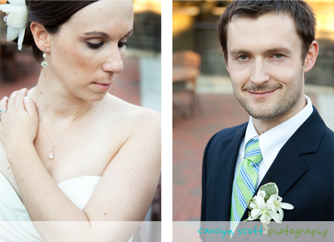 bride and groom headshots