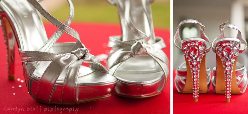 Silver wedding shoes