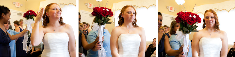 Red and White Bridal Bouquet