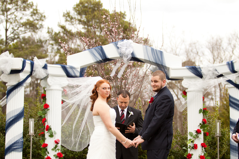 Rand-Bryan House wedding ceremony outside