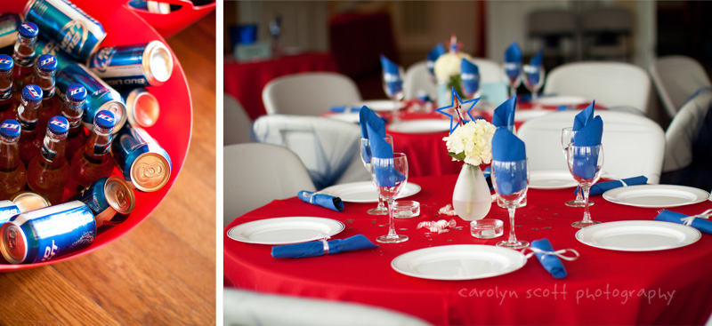 Red, white, and blue wedding