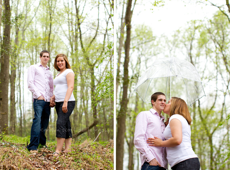 rainy engagement session