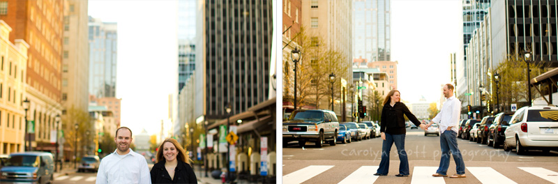 downtown raleigh engagement session