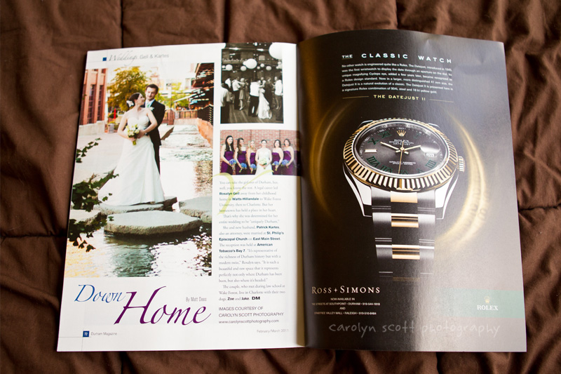 Durham Magazine Published Wedding