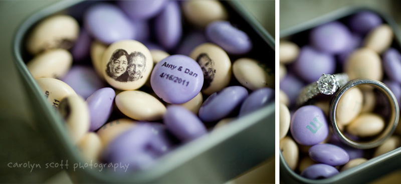 M&M wedding favors