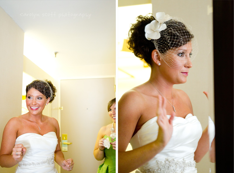 birdcage veil with flowers