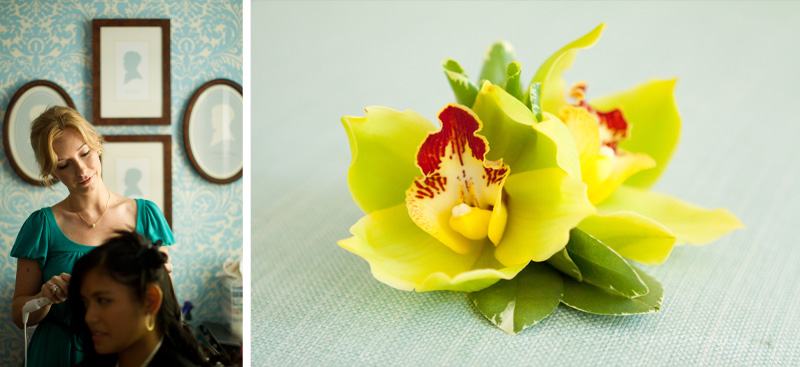 Yellow-Green Orchid Boutinniere
