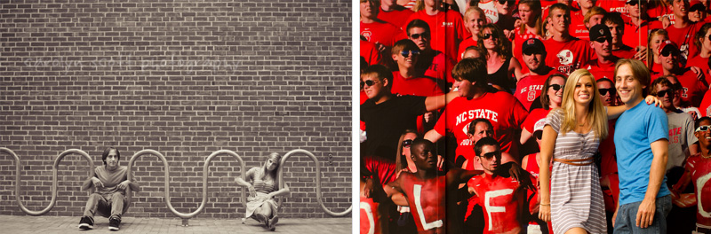 Engagement session on NC State campus