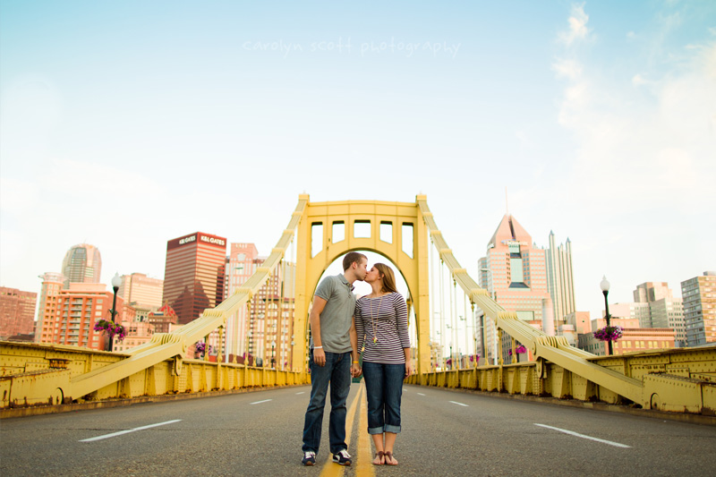 Clemente Bridge Engagement Session Pittsburgh PA