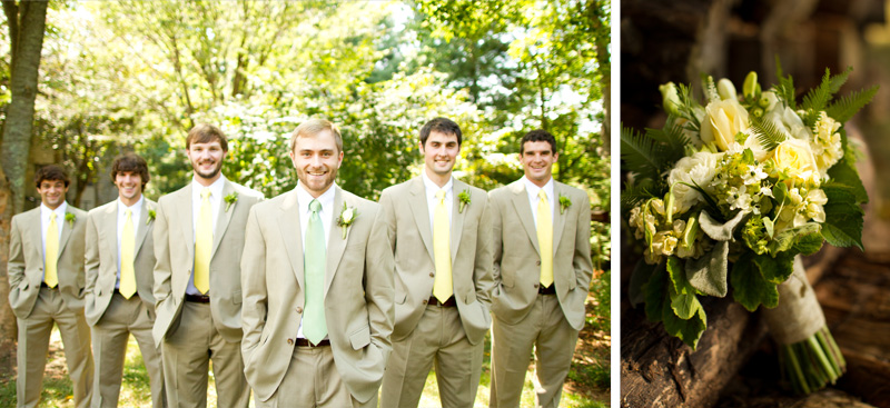 Groomsmen in tan suits