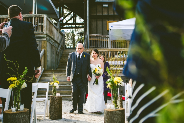 Bride walking down the aisle with father