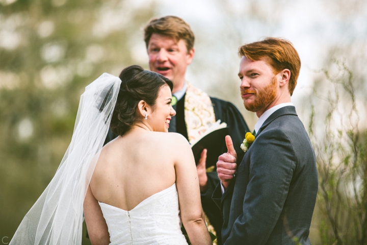 Groom giving a thumbs up