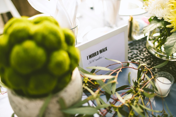 Table setup for wedding reception