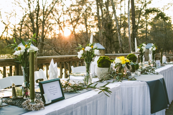 Wedding reception table setup