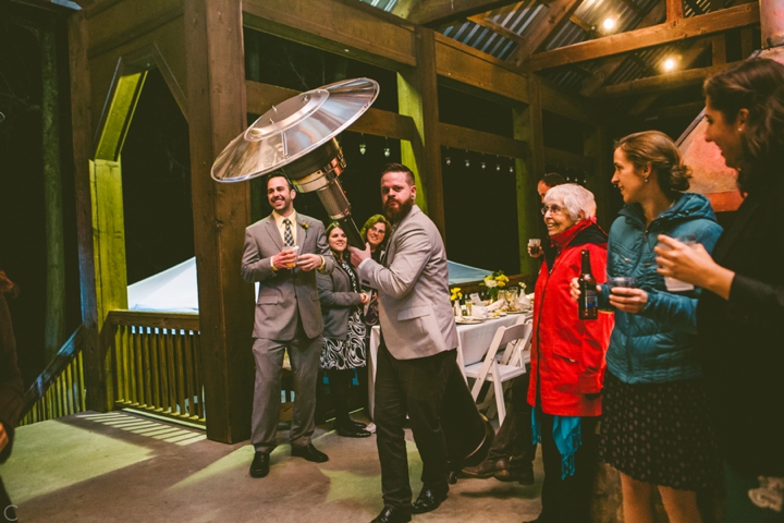 Space heaters at wedding reception