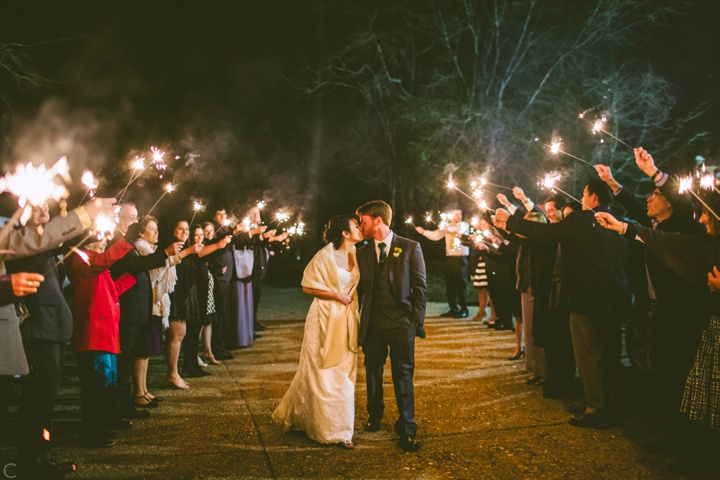 Sparkler exit at wedding