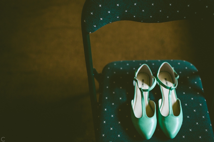 Green wedding shoes