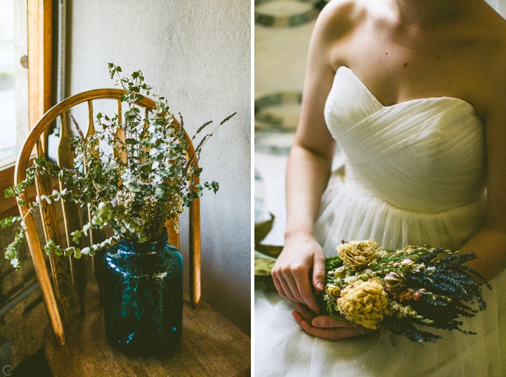 Dried flowers at wedding