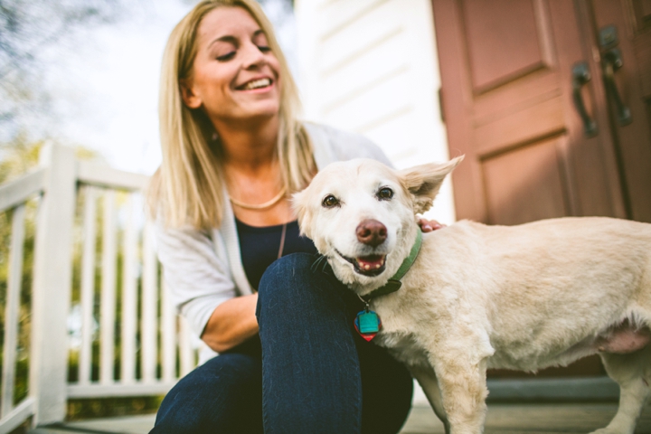 Woman and Corgi