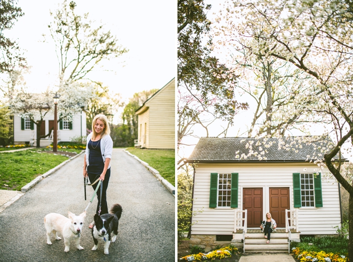 Woman walking dogs