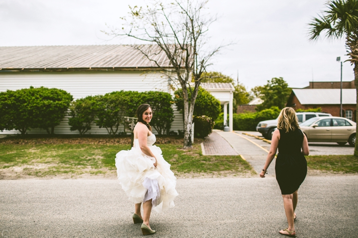 Bride walking