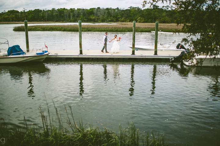 Creek Club at I'On Bride and Groom