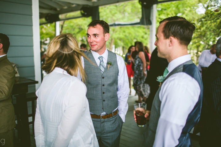 Cocktail hour at wedding