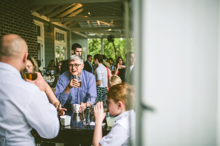 Guests talking at cocktail hour