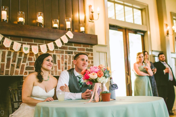 Sweetheart table at wedding