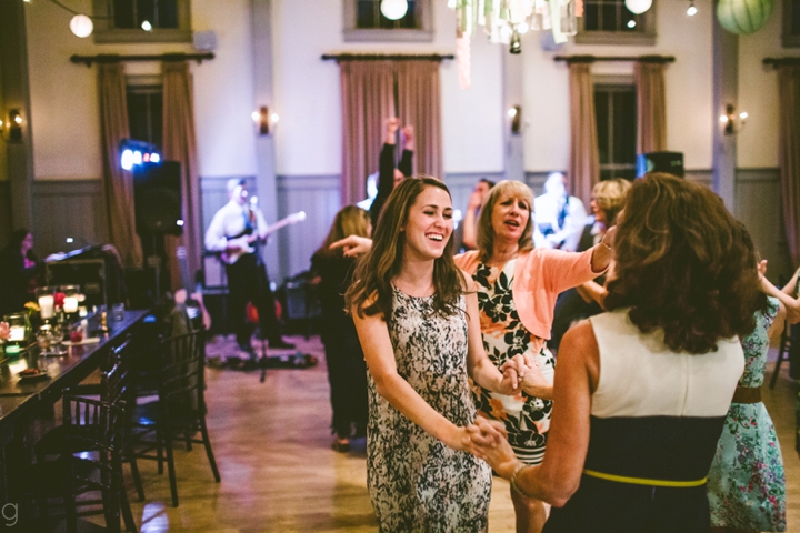 Guests dancing at wedding