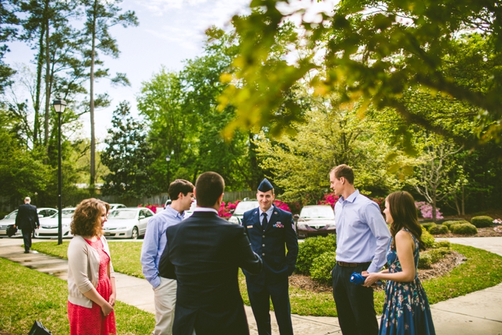 Wedding guests arriving