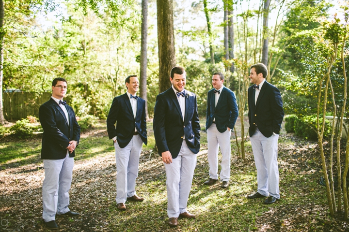 Groom and groomsmen talking