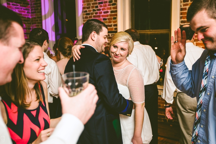 Couple dancing at wedding reception