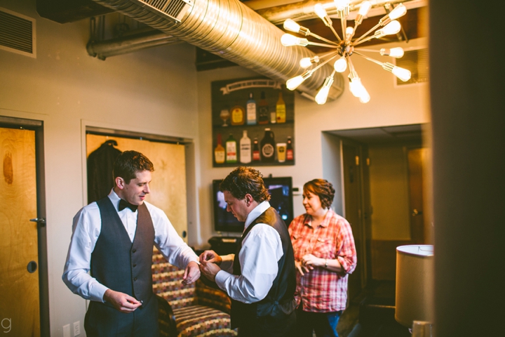 Groom getting ready for wedding