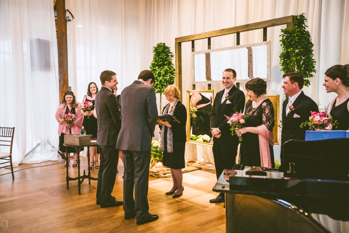 Wedding ceremony at The Cotton Room Durham NC