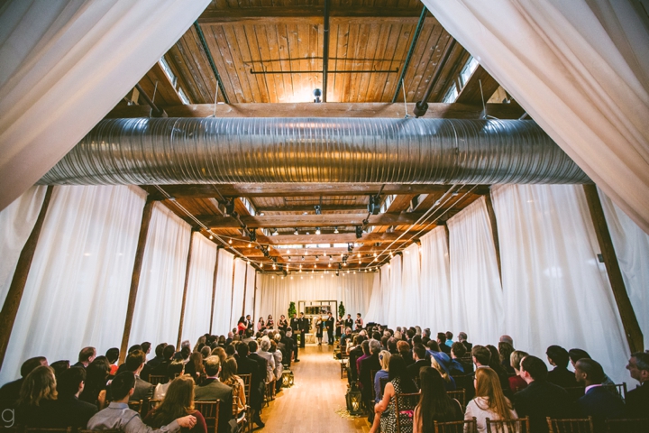 Wedding ceremony at the Cotton Room Durham, NC