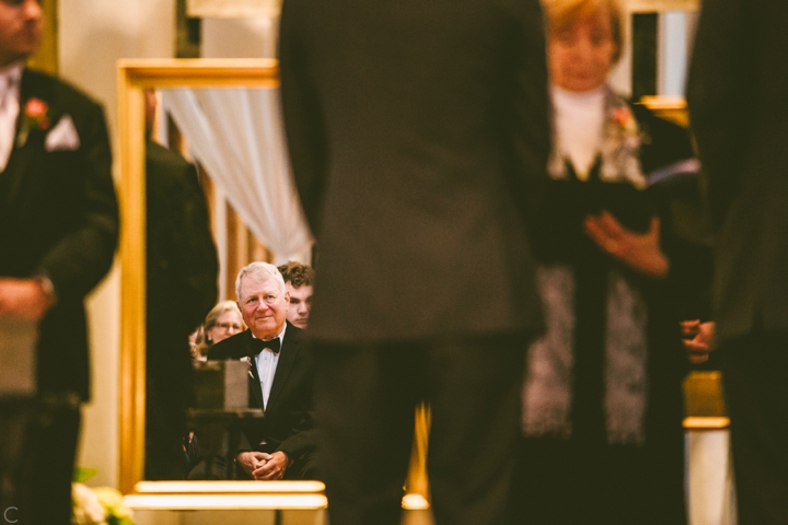 Groom's dad at ceremony