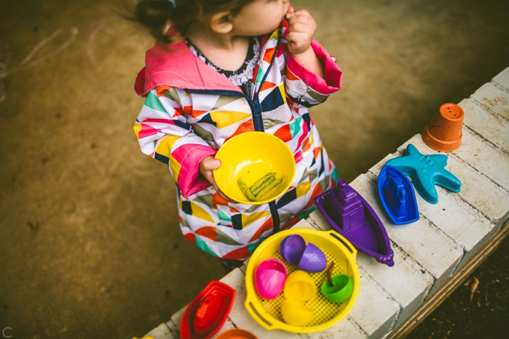 little kid in raincoat