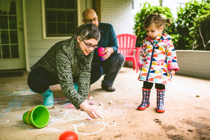 playing with chalk