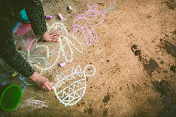 playing with chalk