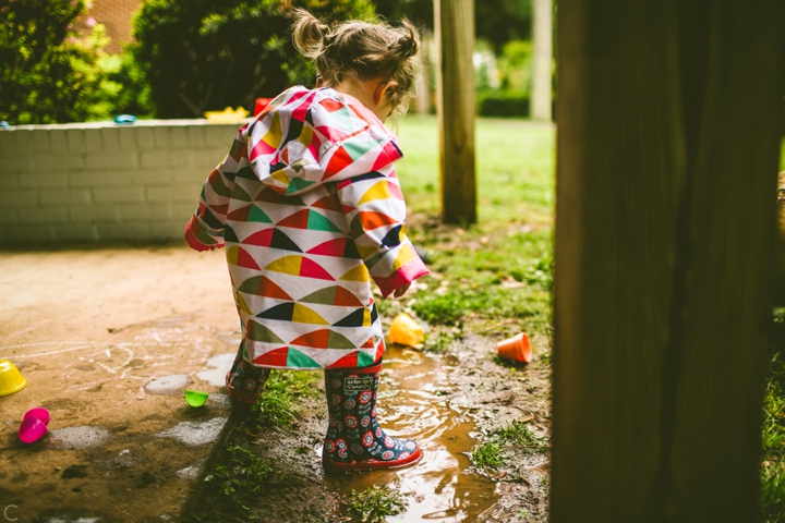 girl in raincoat