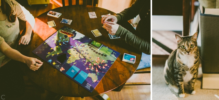 Couple playing board games