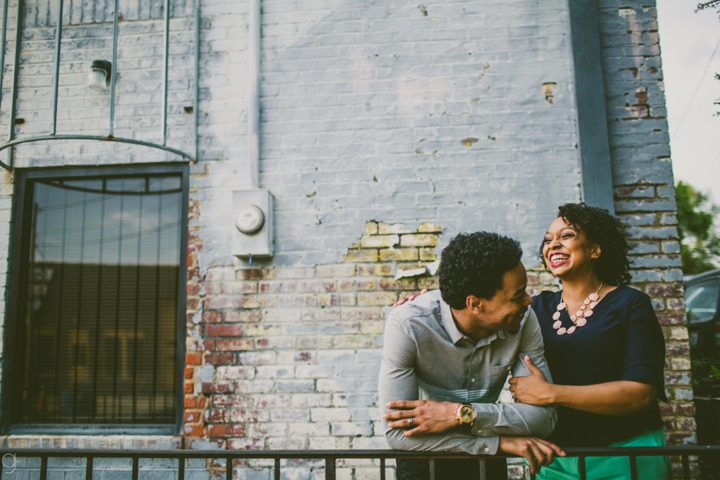 Man and woman laughing